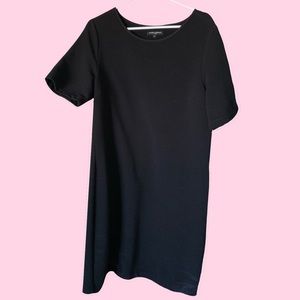 Mario Serrani Black Shift Dress L Midi